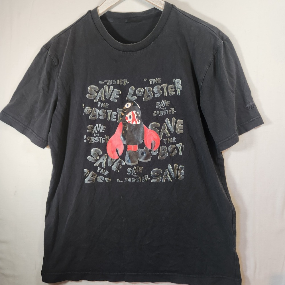 Adidas Originals Philip Colbert Save The Lobster Graphic T-Shirt Black Mens L